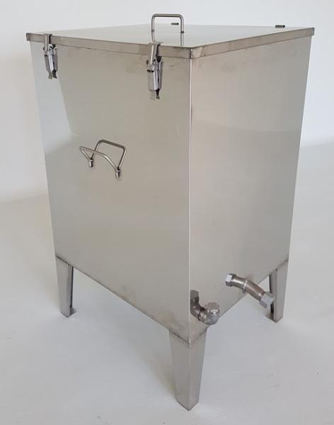 Rechteckiger Wachsschmelzer aus Edelstahl 59cm x 51cm Inhalt